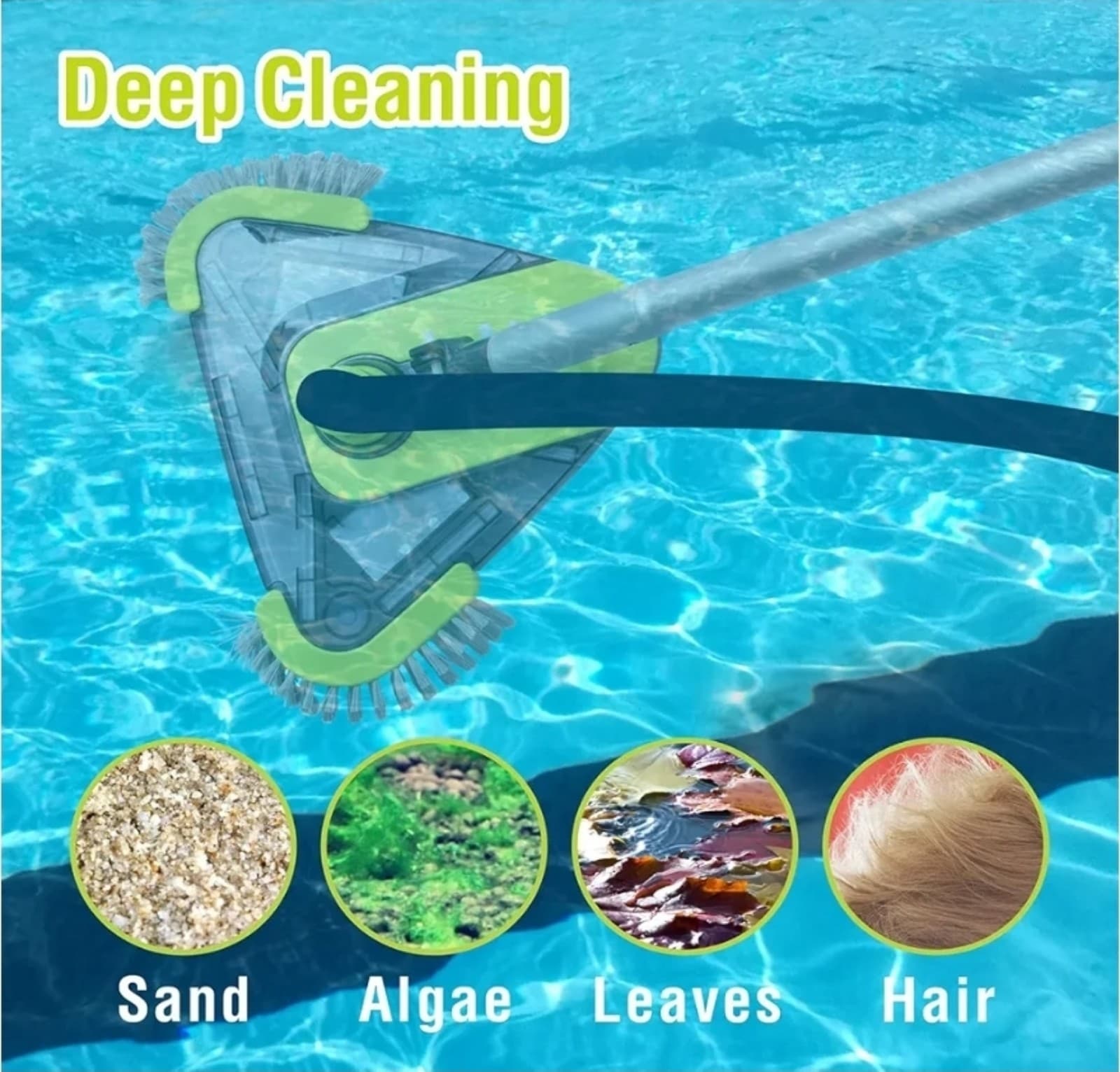 Pool Vacuum Head, Professional Pool Vacuum Head with Weighted Body & Triangle - Thumbnail 6