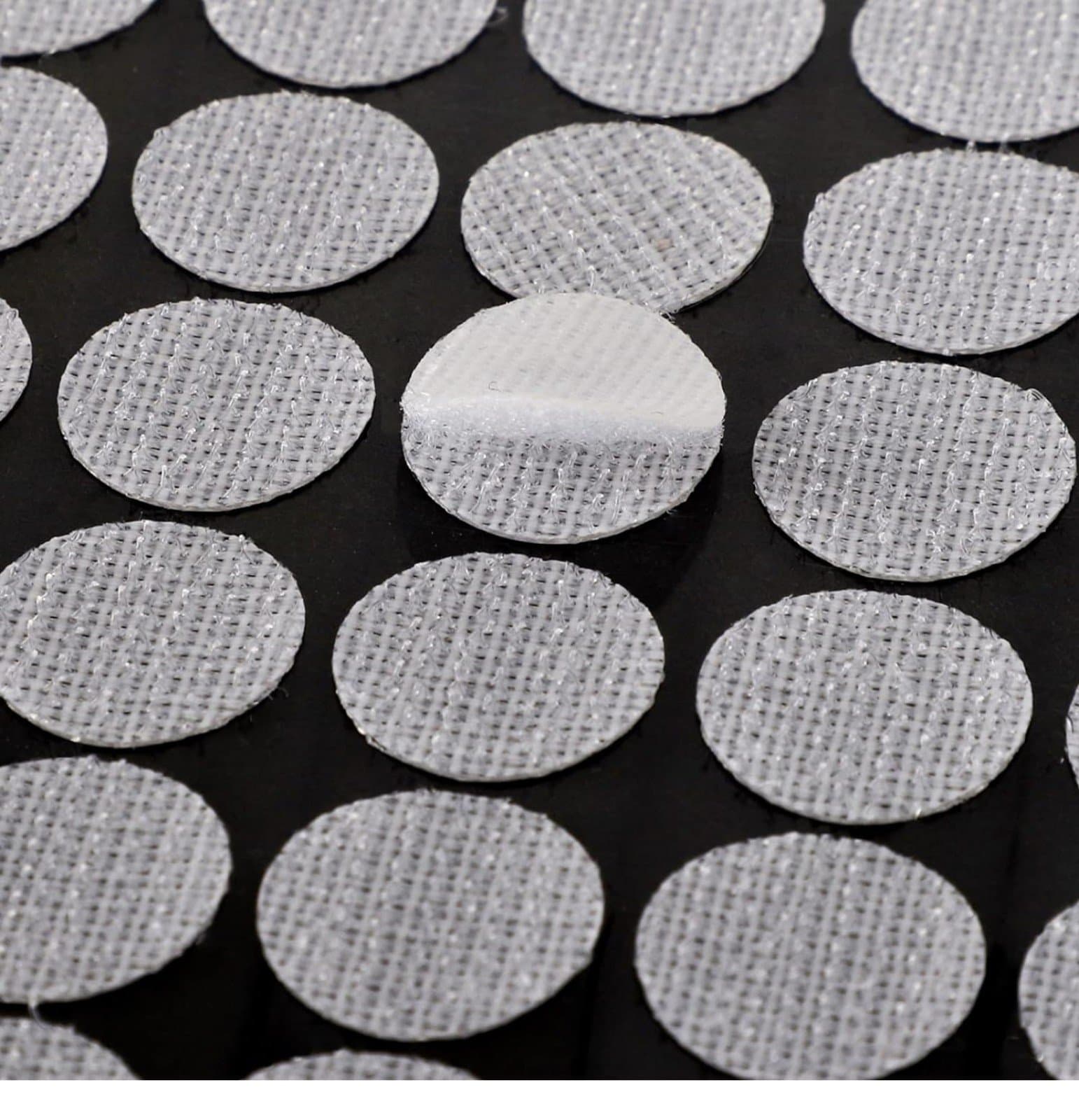 Self Adhesive Dots 2000pcs (1000 Pairs) 0.59" Diameter White Hook & Loop Dots Wa - Thumbnail 3