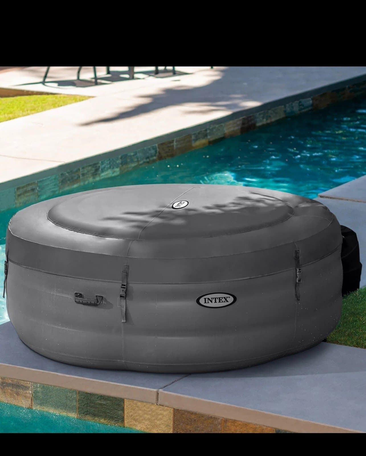 Intex SimpleSpa 4 Person Portable Inflatable Hot Tub Jet Spa with Pump and Cover - Thumbnail 5