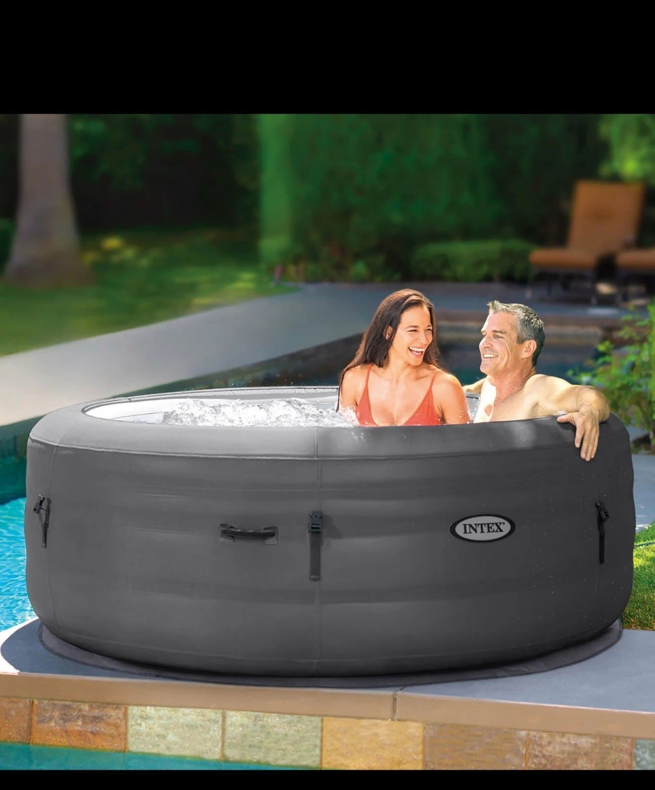 Intex SimpleSpa 4 Person Portable Inflatable Hot Tub Jet Spa with Pump and Cover - Thumbnail 3