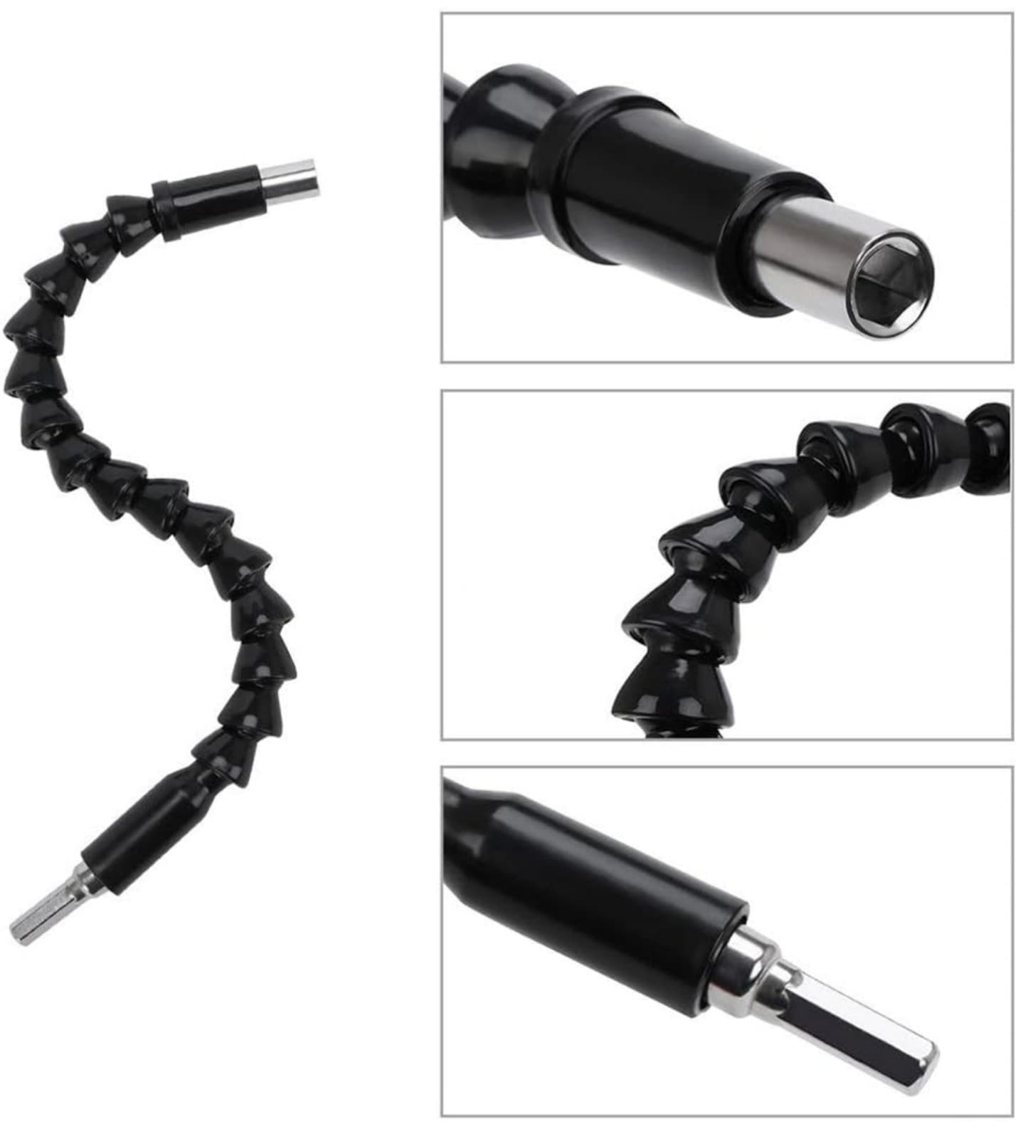Flexible Drill Bit Extension Kit, Plastic & Metal Hex Shank Socket Angle - Thumbnail 2
