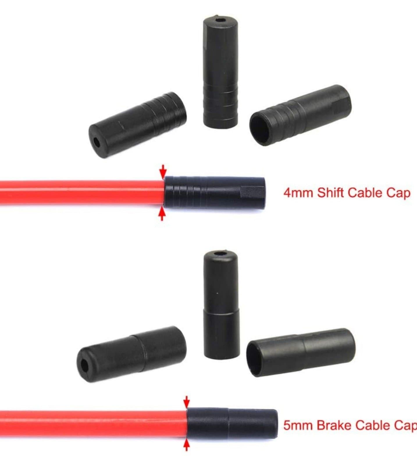 Bike Derailleur Shift & Brake Wire Cable Housing Ferrule End Caps 200pc - Thumbnail 4