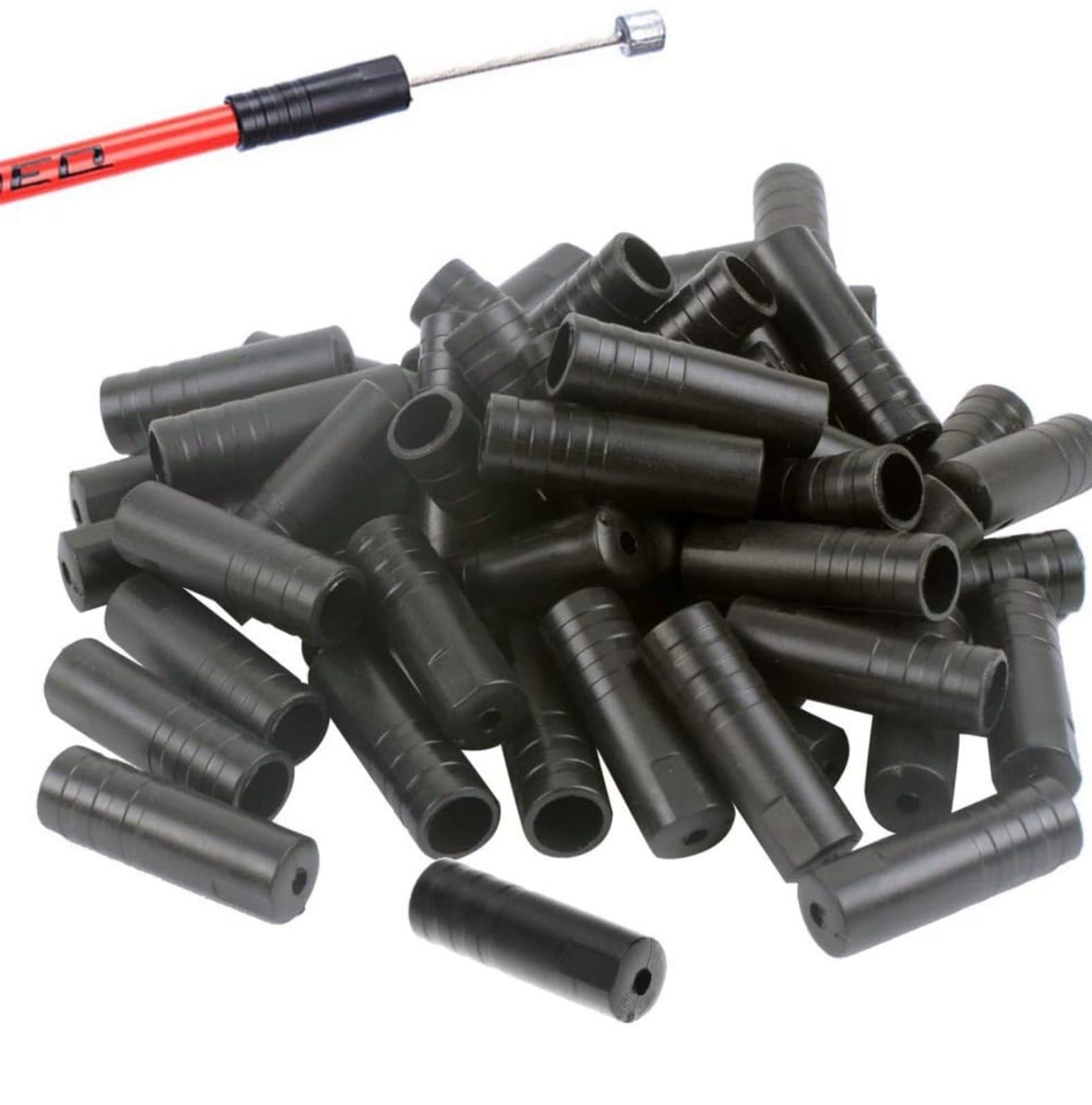 Bike Derailleur Shift & Brake Wire Cable Housing Ferrule End Caps 200pc - Thumbnail 2