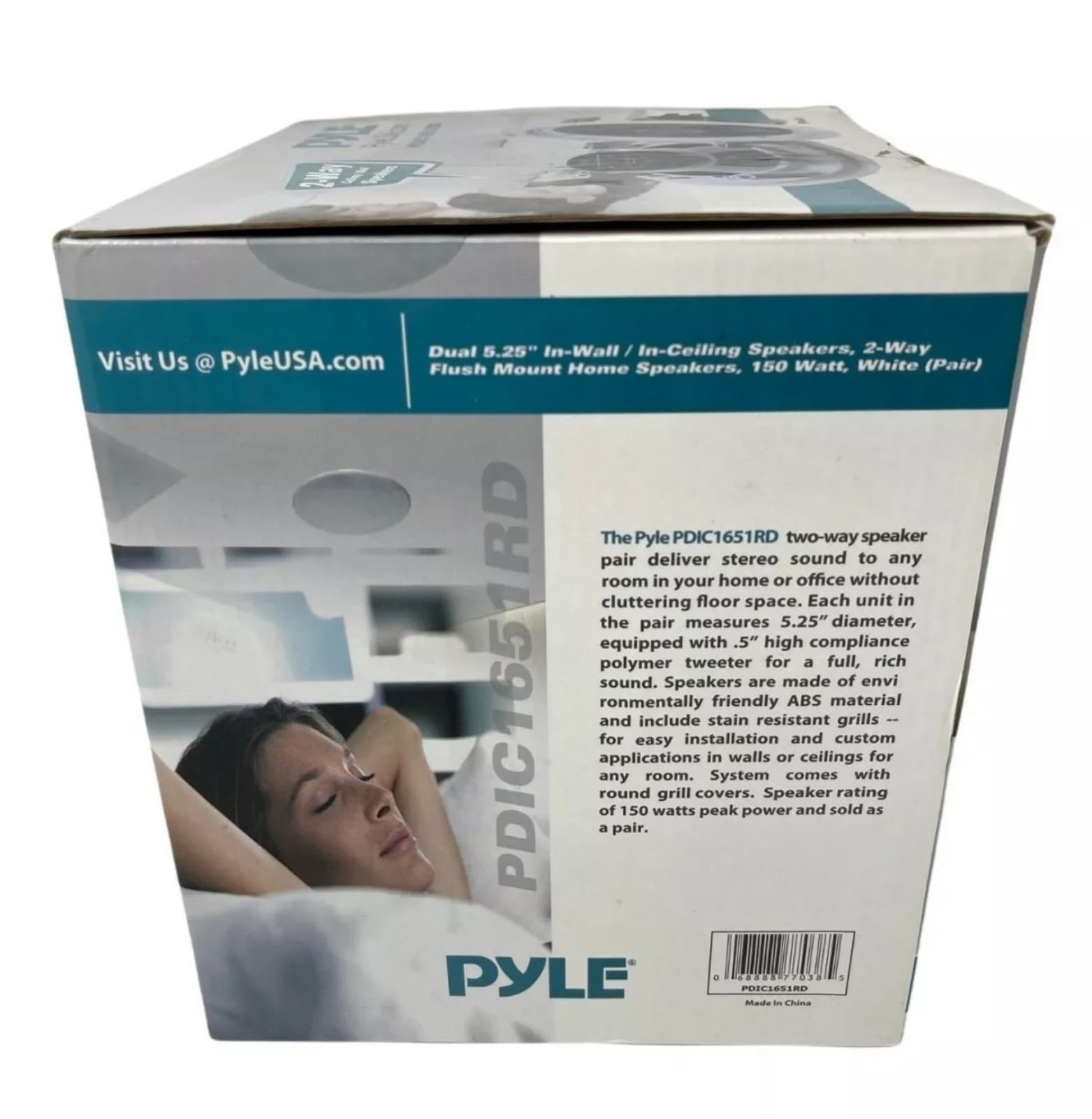 Pyle 2-Way Ceiling Wall Speakers PDIC1651RD Dual 5.25" White - Thumbnail 4