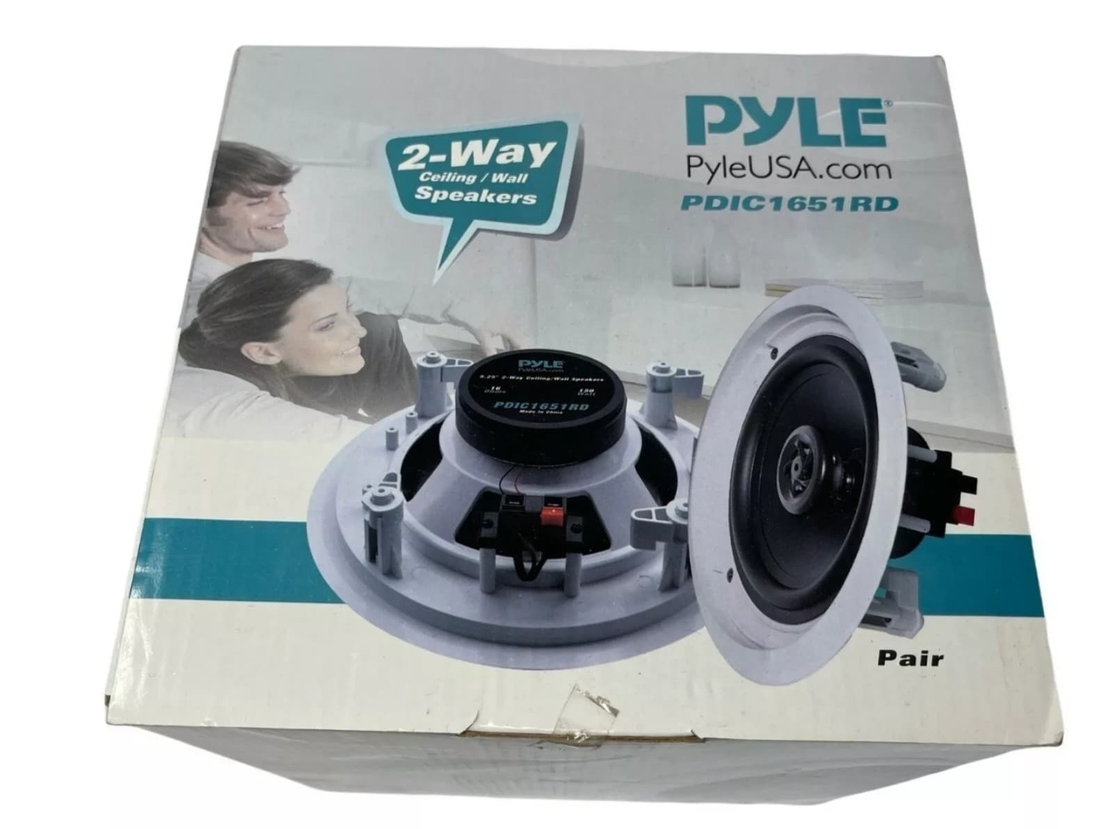 Pyle 2-Way Ceiling Wall Speakers PDIC1651RD Dual 5.25" White - Thumbnail 5