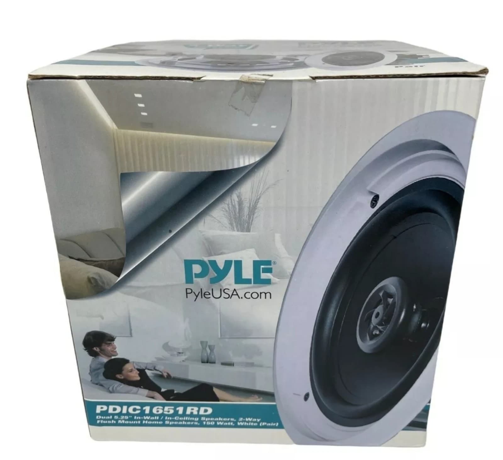 Pyle 2-Way Ceiling Wall Speakers PDIC1651RD Dual 5.25" White - Thumbnail 3