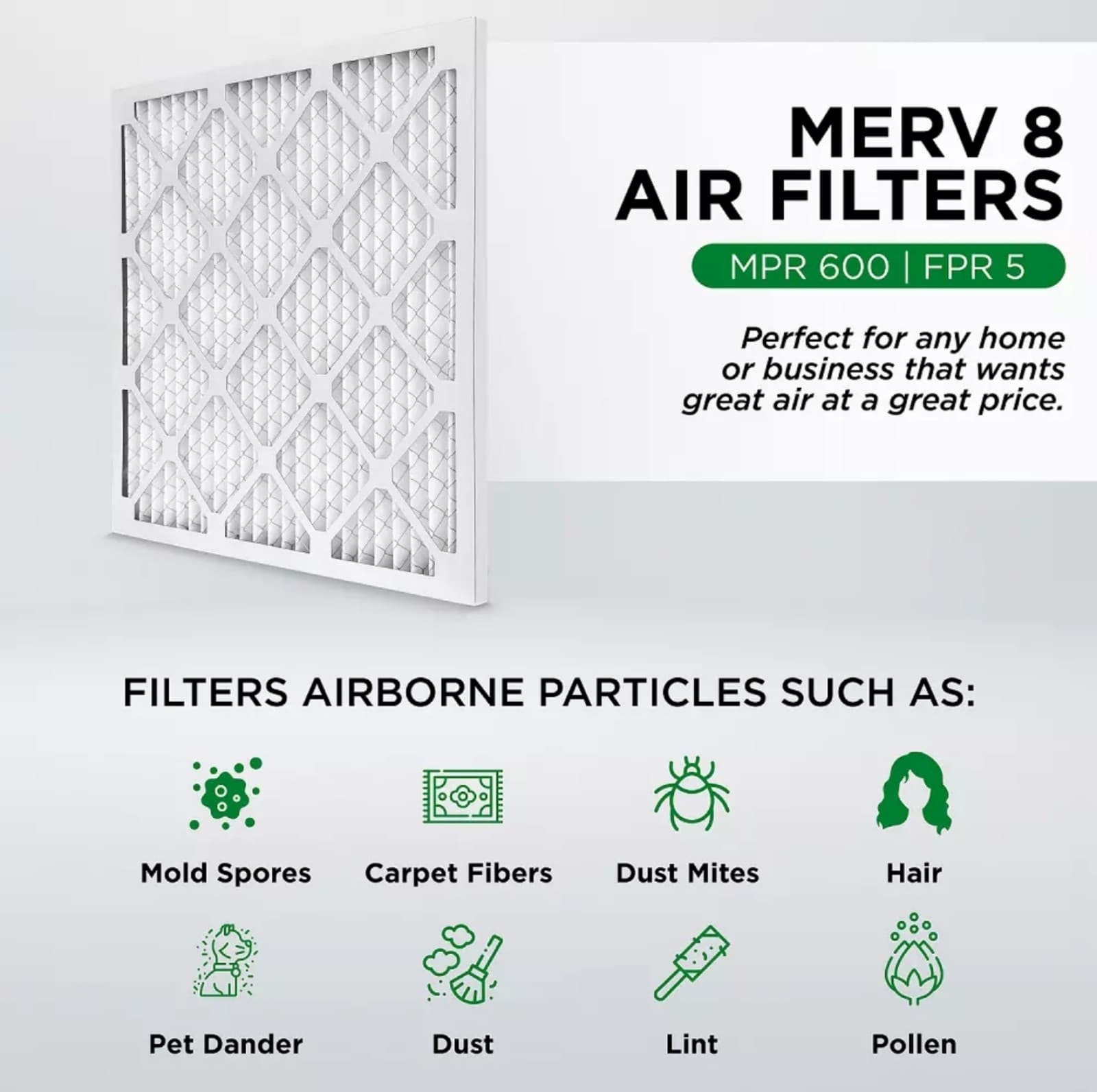 20x20x4 MERV 8 Air Filters for AC & Furnace. 3 Pack (Actual Depth: 3-3/4") - Thumbnail 2
