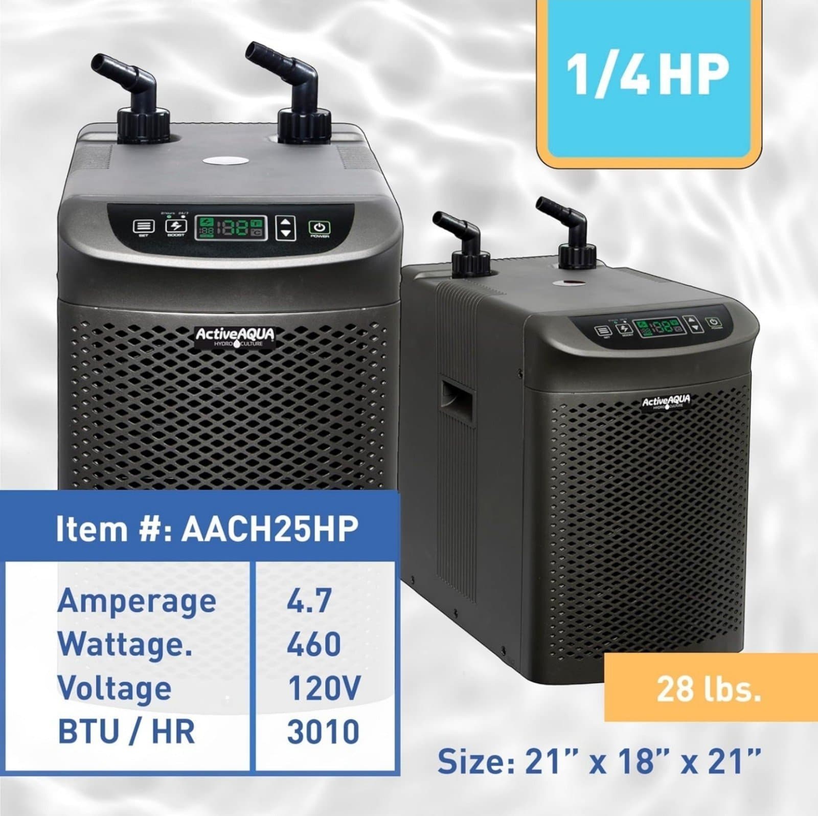 Hydroponic Water Chiller Cooling System, 1/4 HP, Rated BTU per hour: 3,010 D1018 - Thumbnail 4