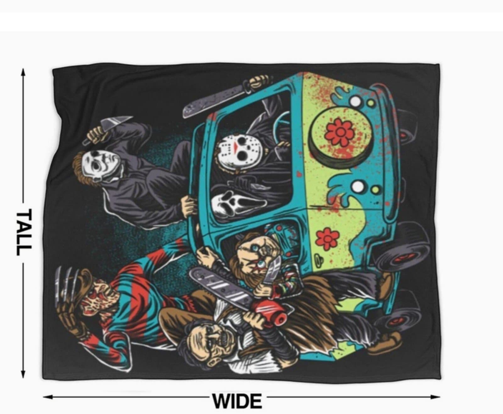 Halloween Throw Blanket Horror Movie Blanket for Living Room Bedroom Dorm 40" - Thumbnail 2