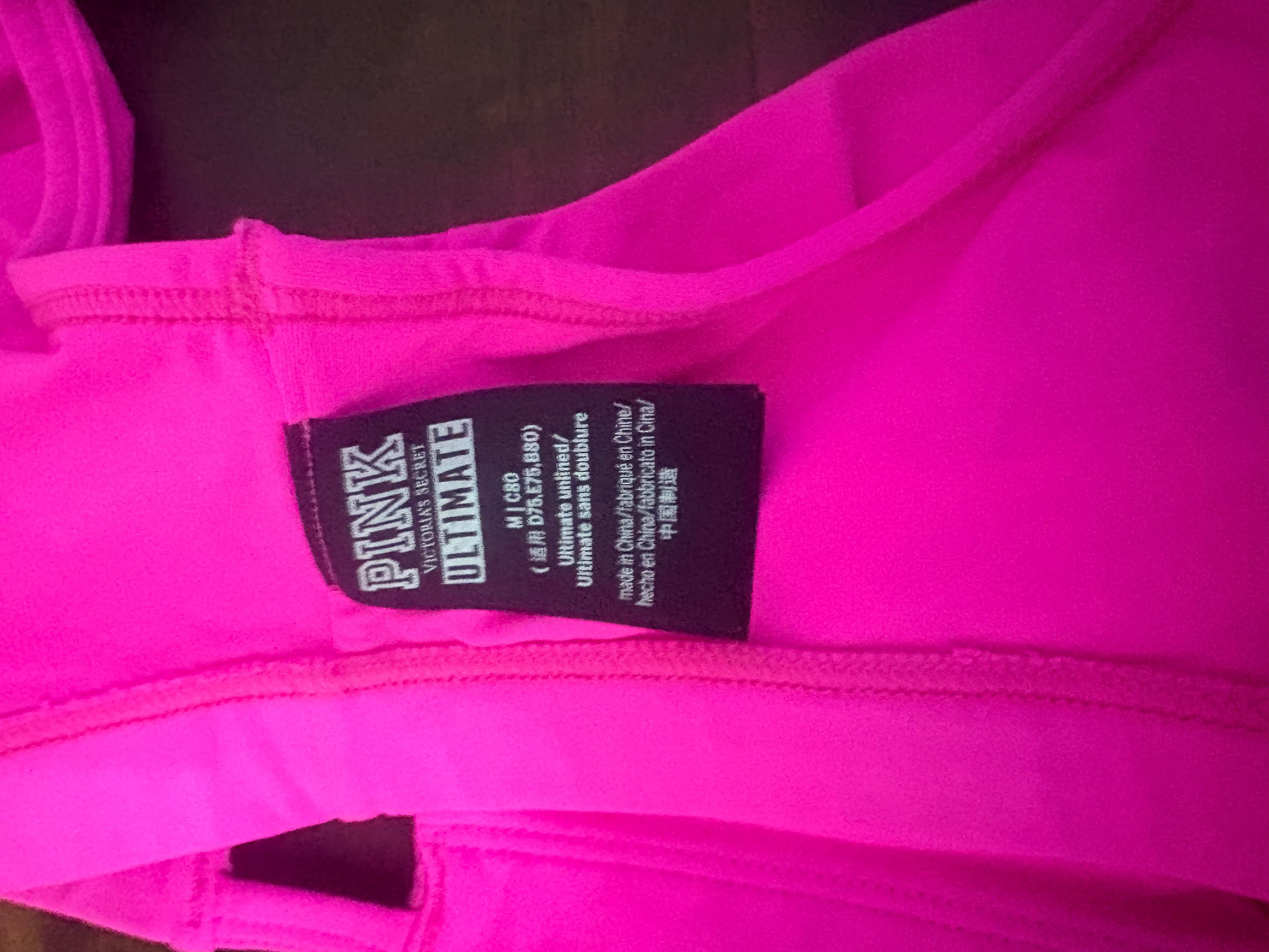 Pink Sports Bra with Button Detail - Activewear - Thumbnail 5