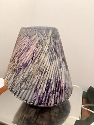 Abstract Ceramic Vase Purple Gray White Pattern 10in Decorative Home Decor - Thumbnail 3