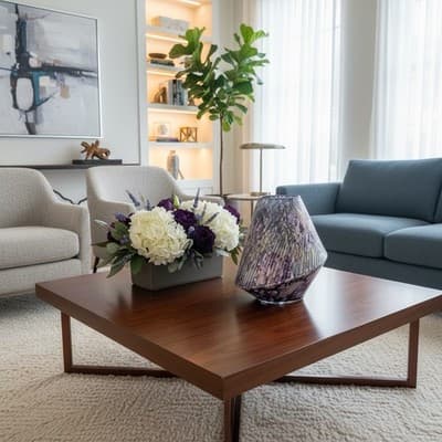 Abstract Ceramic Vase Purple Gray White Pattern 10in Decorative Home Decor - Thumbnail 6