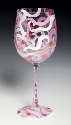 LOLITA "LOVE PORTION #9" 15 oz Hand Painted WINE GLASS Recipe On THE Bottom - Thumbnail 2