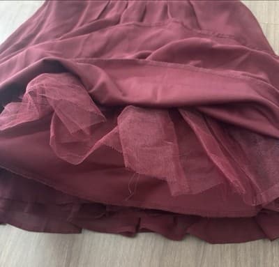 PROM This Burgundy Dress Provides The WOW Factor.Sleeveless Halter With Back Bow - Thumbnail 11