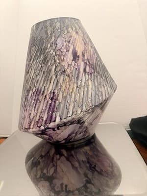 Abstract Ceramic Vase Purple Gray White Pattern 10in Decorative Home Decor - Thumbnail 5