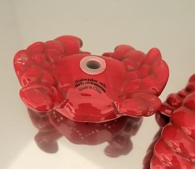 Red Ceramic Crab & Lobster Animal Salt & Pepper Shakers Novelty Set - Thumbnail 4