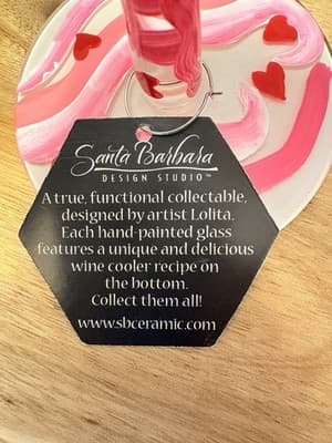 LOLITA "LOVE PORTION #9" 15 oz Hand Painted WINE GLASS Recipe On THE Bottom - Thumbnail 7