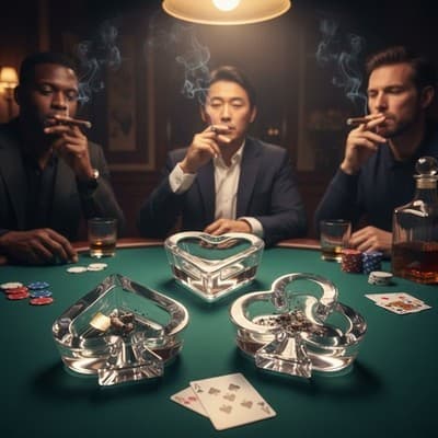 Vintage Arnolfo Di Cambio Crystal Lead Poker Shapes. Made in Germany. Stamped - Thumbnail 6