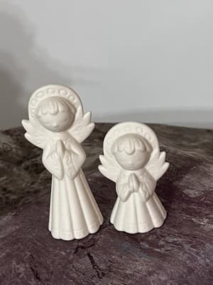 White ceramic angel figurines (set of two)