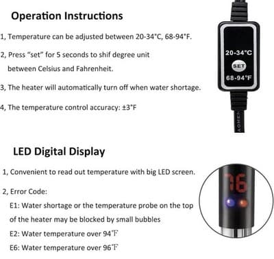 500w Anti Explosion Aquarium Heater With Alarm - Thumbnail 6