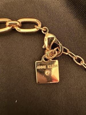 Anne Klein Gold Tone Floral Statement Necklace Cream Enamel Rhinestone (Heavier) - Thumbnail 5