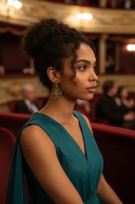 VINTAGE BAROQUE GOLD FILIGREE STATEMENT EARRINGS. AQUA BLUE STONE.ROMANTIC GLAM - Thumbnail 6