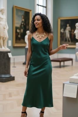 Anne Klein Gold Tone Floral Statement Necklace Cream Enamel Rhinestone (Heavier) - Thumbnail 7