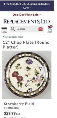 ONEIDA Strawberry Plaid Dinner Plate Ceramic Stoneware x 4 available - Thumbnail 4