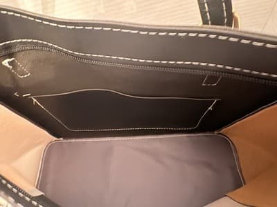 Colorblock Large Women's laptop / tote Bag with Zipper Closure and Inner Pocket - Thumbnail 4