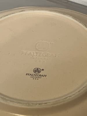 Pfaltzgraff Floral Beige Ceramic Bowl. USA Pottery. - Thumbnail 3