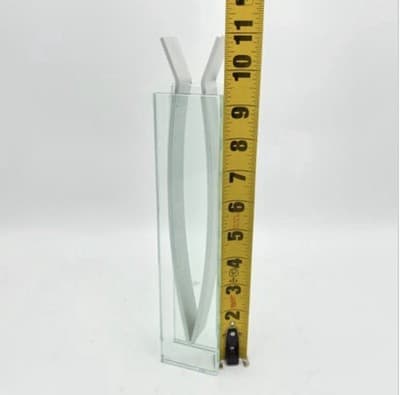 MoMA Peter Hewitt Ribbon Vase Glass & Aluminum 8.25 in 1996 Modern Art - Thumbnail 3