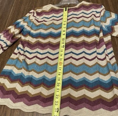 Alfred Dunner Chevron Knit Pullover Sweater Multicolor Size L NEW w/ tags $50 - Thumbnail 2