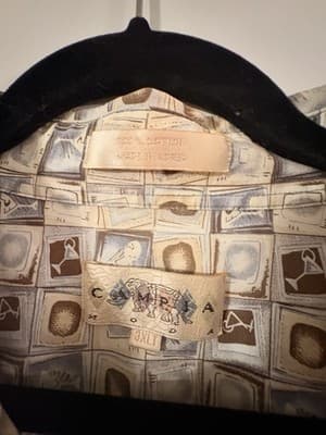 Campia Moda Shirt 3XLT Geometric Cotton Button-Up Short Sleeve - Thumbnail 5