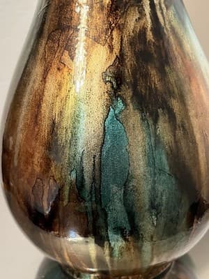 Multicolor Glass Vase Abstract Glossy Bulb Contemporary Decorative - Thumbnail 2
