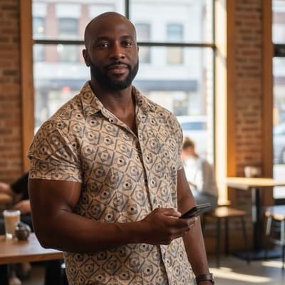 Campia Moda Shirt 3XLT Geometric Cotton Button-Up Short Sleeve - Thumbnail 7