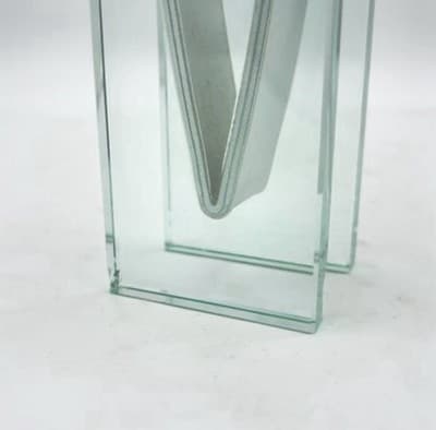 MoMA Peter Hewitt Ribbon Vase Glass & Aluminum 8.25 in 1996 Modern Art - Thumbnail 4