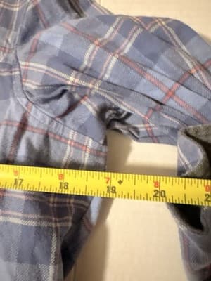 Columbia Plaid Flannel Button-Up Shirt Blue Gray Chest Pocket Women's L - Thumbnail 4