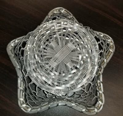 Gorgeous Star Shaped Silver Wire Mesh Decorative Basket - Thumbnail 4