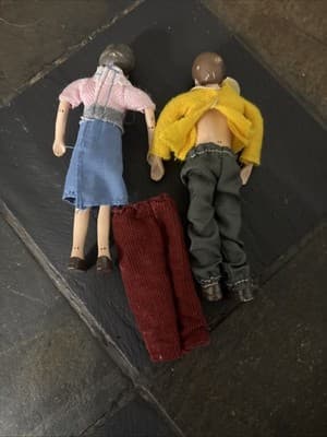 Vintage rare Marvel education Dolls, older Mom And Dad Authentic Stamped Backs - Thumbnail 5