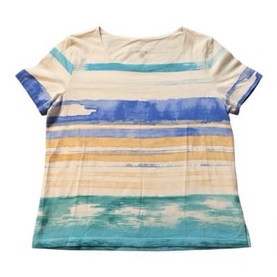 Alfred Dunner Beaded Sequin Palm Tree Knit Short Sleeve Biz cas shirt retail $55 - Thumbnail 2