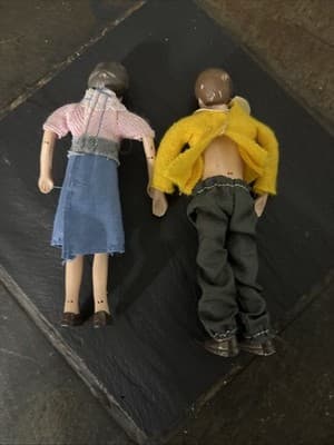 Vintage rare Marvel education Dolls, older Mom And Dad Authentic Stamped Backs - Thumbnail 4