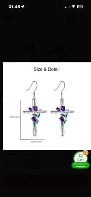 Easter cross With Purple Tulips. A Lovely necklace With Gorgeous Detail. - Thumbnail 6