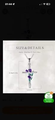 Easter cross With Purple Tulips. A Lovely necklace With Gorgeous Detail. - Thumbnail 5