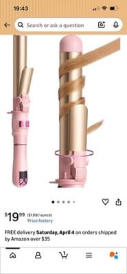 LCD Temperature, Rotating Curling Iron