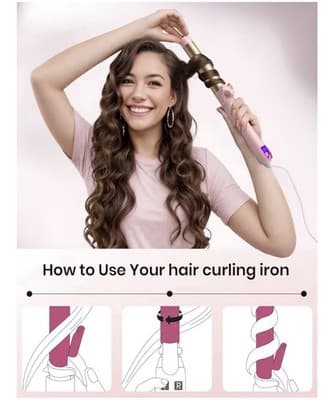 Curling Iron, LCD Temperature, Rotating - Thumbnail 3