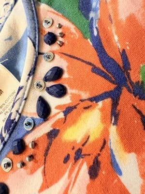 Alfred Dunner Blue Floral Knit Beaded from work to fun outings. Retails $45-65 - Thumbnail 6