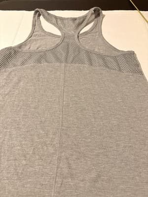 Gray Racerback Mesh Back Tank Top Positive Vibes Only Women's Activewear - Thumbnail 2