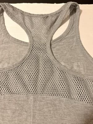 Gray Racerback Mesh Back Tank Top Positive Vibes Only Women's Activewear - Thumbnail 3
