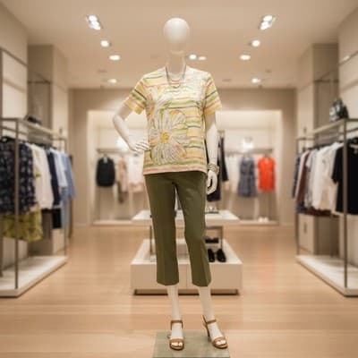 NEW Alfred Dunner Floral Stripe Sequin Square Neck Short Sleeve retails $45-65 - Thumbnail 2