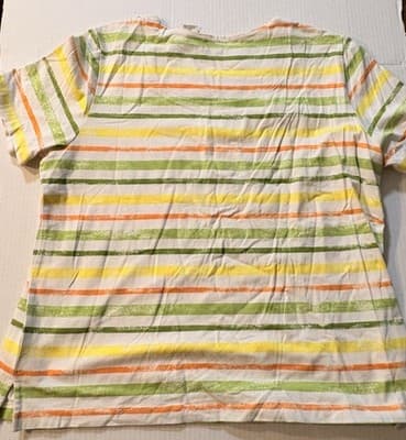 NEW Alfred Dunner Floral Stripe Sequin Square Neck Short Sleeve retails $45-65 - Thumbnail 5